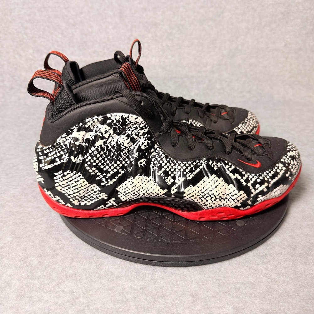 Nike Air Foamposite One Snakeskin Black White Habanero Red 314996-101 Mens 10